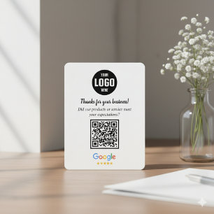 Recepción Tarjeta de presentación de código QR de reseñas de