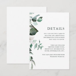 Recepción Tarjeta de presentación de información sobre los h