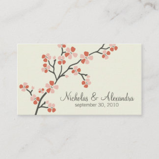 Recepción Tarjeta de Presentación de Negocio de Boda de Flor