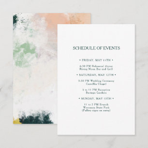 Recepción Tarjeta de programación de eventos de Boda abstrac
