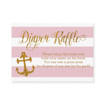Tarjeta de purpurina Nautical Baby Shower Diaper R