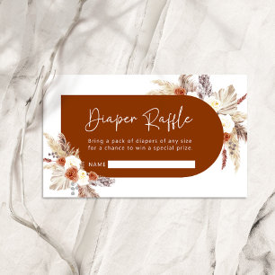 Recepción Tarjeta de Raffle de Grass Diaper de Boho Pampas T