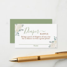 Tarjeta de Raffle de pañal para bebé verde jaula