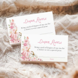 Recepción Tarjeta de Raffle Diaper Chica de Calabaza Floral