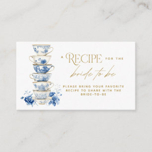 Recepción Tarjeta de receta azul de chinoiserie para fiesta 
