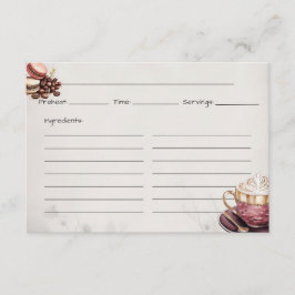 Recepción Tarjeta de receta básica Café Crémeux