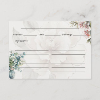 Recepción Tarjeta de receta básica de Serenity