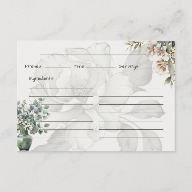 Recepción Tarjeta de receta básica de tranquilidad (Anverso)