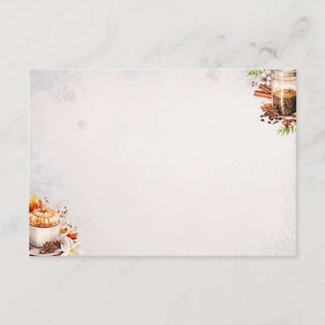 Recepción Tarjeta de receta básica en blanco para azúcar y e (Anverso)