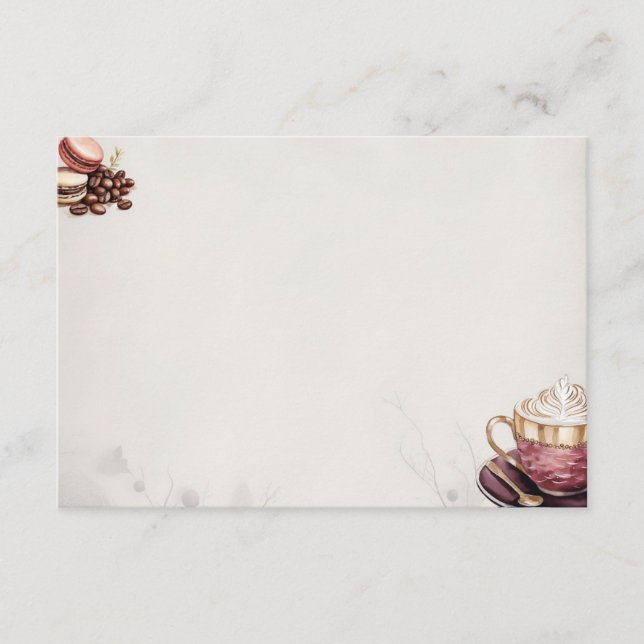 Recepción Tarjeta de receta básica en blanco para Café Créme (Anverso)