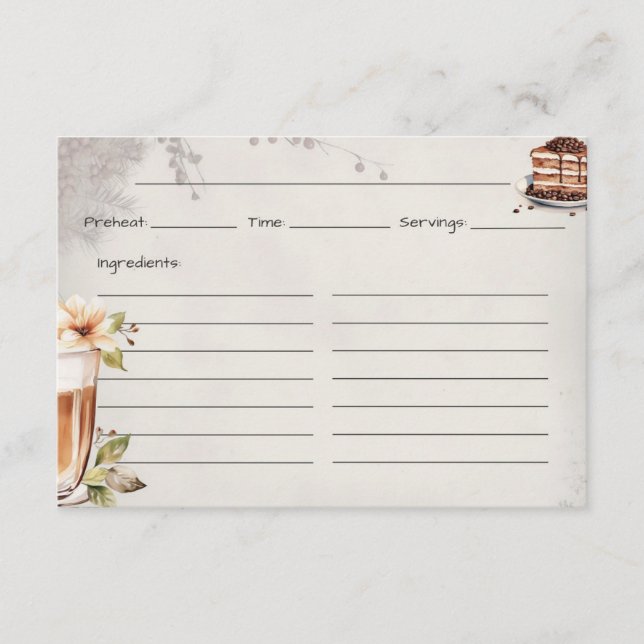 Recepción Tarjeta de receta básica francesa (Anverso)