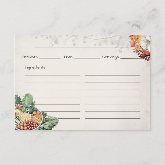 Recepción Tarjeta de receta básica Soup Du Jour (Anverso)