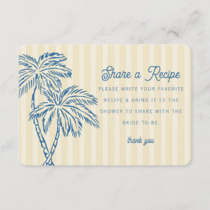 Recepción Tarjeta de receta compartida de la playa pastel de