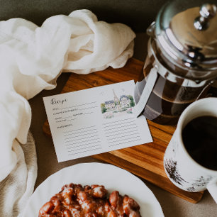 Recepción Tarjeta de receta de acuarela de Café Parisino