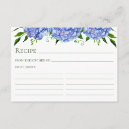 Recepción Tarjeta de receta de acuarela floral de hortensias