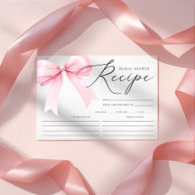 Tarjeta de Receta de Arco de Coqueta Rosa para Des