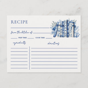 Recepción Tarjeta de receta de desayuno de boda Blue Book