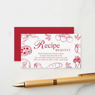 Recepción Tarjeta de Receta de Despedida de Soltera Rojo Tha