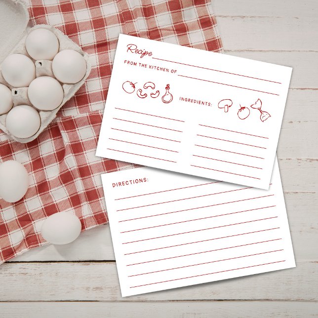 Recepción Tarjeta de receta de Doodle Rojo That's Amore (Subido por el creador)