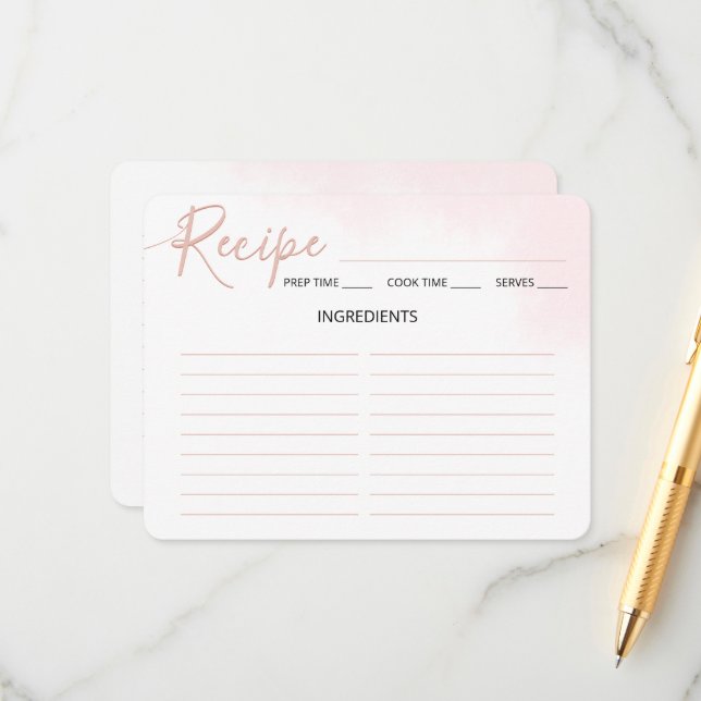 Recepción Tarjeta de receta de ducha de novia con guión mini (Anverso/Reverso In Situ)