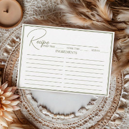 Recepción Tarjeta de receta de ducha de novia con guión mini