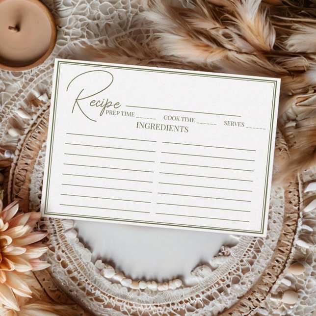 Recepción Tarjeta de receta de ducha de novia con guión mini (Subido por el creador)