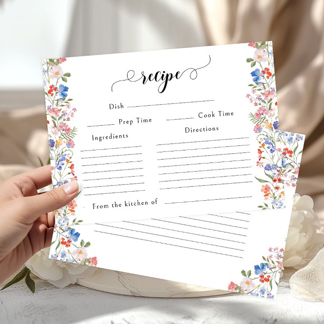 Recepción Tarjeta de Receta de Ducha de Novia de Flores Silv (Subido por el creador)