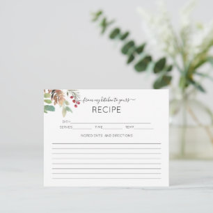 Recepción Tarjeta de receta de ducha de novia de verde ruso