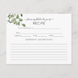 Recepción Tarjeta de receta de Eucalyptus Watercolor