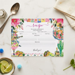 Recepción Tarjeta de Receta de Fiesta Bonita para Despedida