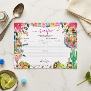 Recepción Tarjeta de Receta de Fiesta Bonita para Despedida 
