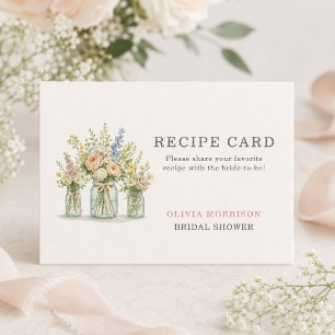 Recepción Tarjeta de receta de frasco floral Fresh Off the M