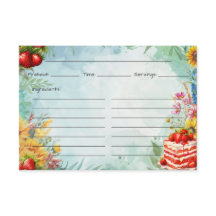 Tarjeta de receta de fresa de dulces