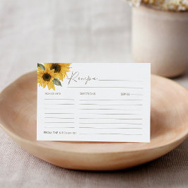 Recepción Tarjeta de Receta de Girasol SUTTON