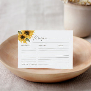 Recepción Tarjeta de Receta de Girasol SUTTON