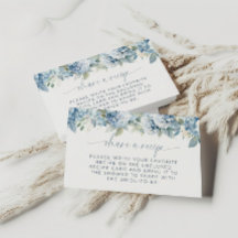 Tarjeta de receta de hortensias azules
