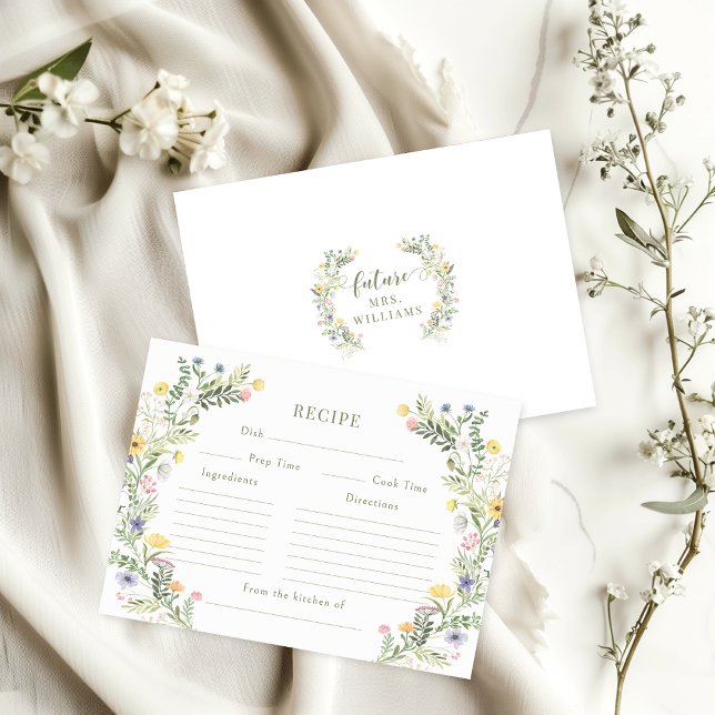 Recepción Tarjeta de receta de la ducha de novia Meadow Flow (Subido por el creador)