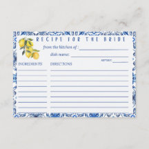 Tarjeta de Receta de Limón Italiano