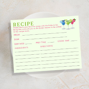 Recepción Tarjeta de Receta de Margs y Matrimonio a Doble Ca