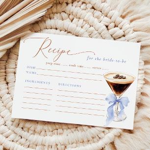 Recepción Tarjeta de Receta de Martini de Espresso Elegante