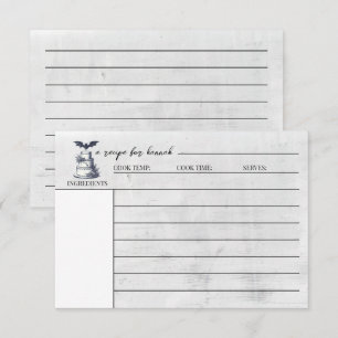 Recepción Tarjeta de Receta de Murciélago de Torta
