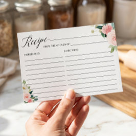 Recepción Tarjeta de receta de novia para ser rosa floral su