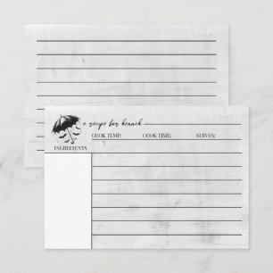 Recepción Tarjeta de receta de paraguas de ducha