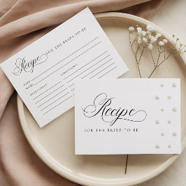 Recepción Tarjeta de Receta de Perlas para la Novia