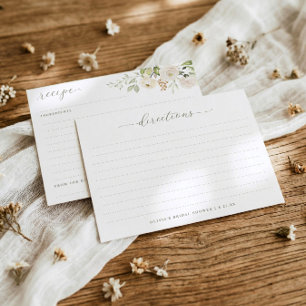 Recepción Tarjeta de Receta de Regadera Nupcial con Acuarela