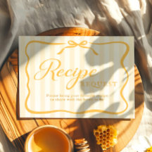 Tarjeta de receta de regalo de boda de miel amaril