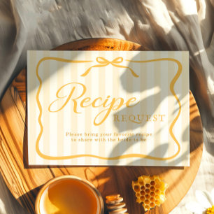 Recepción Tarjeta de receta de regalo de boda de miel amaril