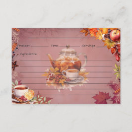 Recepción Tarjeta de receta de Wassail para el calentamiento