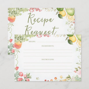 Recepción Tarjeta de Receta Despedida de Soltera Acuarela Me