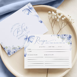Recepción Tarjeta de receta floral algo azul